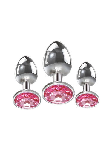 Scandals Metal Butt Plug with Crystal - Temperature Responsive Aluminium Plug